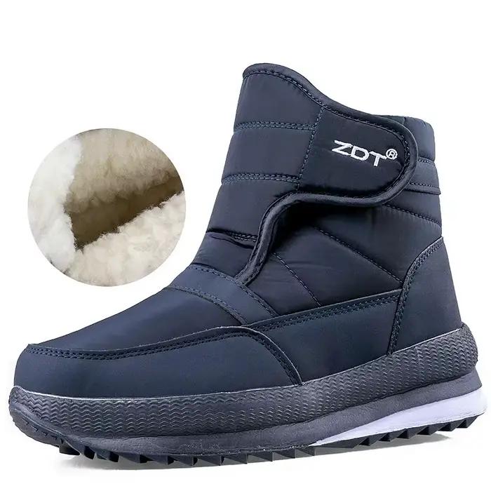 Bottes de neige en coton non ald pour hommes, chaussures de voyage en plein air, fermeture éclair, v