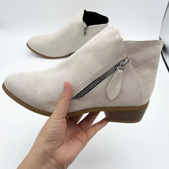 Femmes chaussons 2025 automne daim chelsea bottes femmes mode taille 43 plate-forme bottes côté ferm
