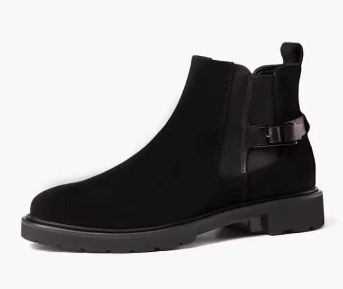 Chaussures montantes en cuir pour hommes, Chelsea britannique en cuir véritable, bottes pour hommes 