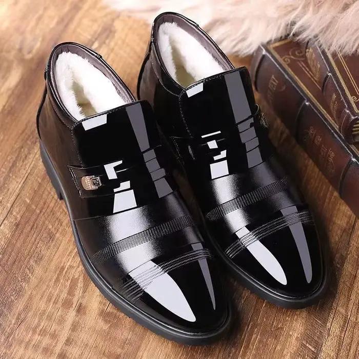 Bottes de rinçage formelles en cuir verni pour hommes, chaussures d'affaires décontractées, bottes p