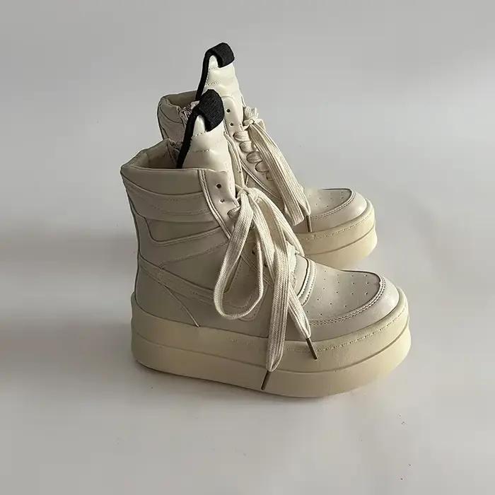 Bottines à plateforme de haute qualité pour femmes, bottines de styliste en cuir pour augmenter la h