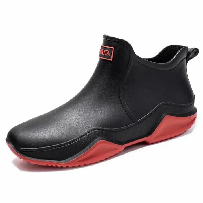 Nouvelles chaussures de pluie cheville femmes chaussures imperméables bottes de pluie hommes anti-dé