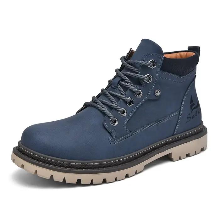 Classique fait à la main en cuir hommes bottes chaussures de travail en plein air randonnée bottes b