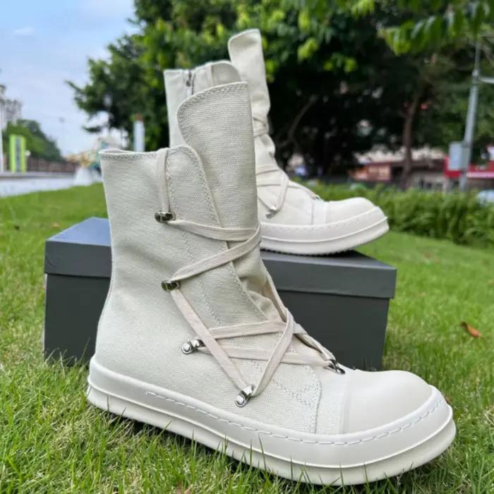 Ro Design classique botte en toile noire chaussure haute hommes chaussures décontractées de luxe fer