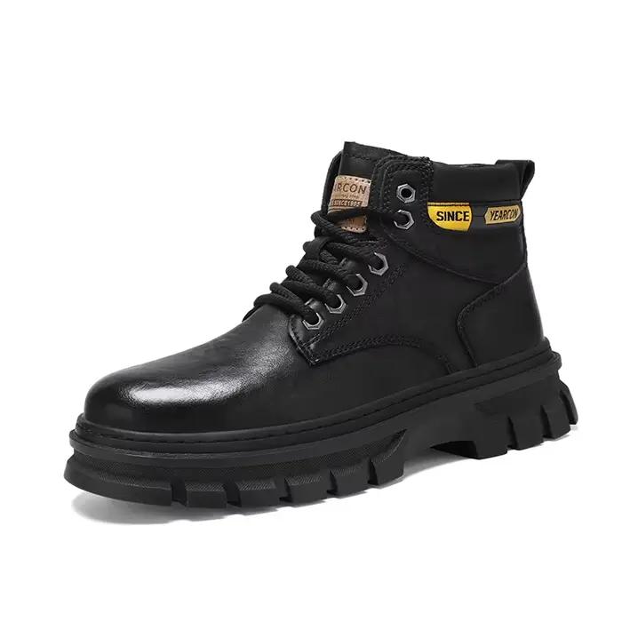 Bottes décontractées britanniques pour hommes, quatre saisons, à tige haute, semelle souple, antidér