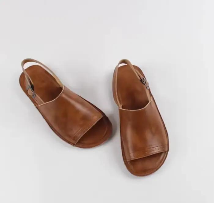 Careaymade-Chaussures en cuir cirhide faites à la main pour femmes, couche de tête de printemps, cha