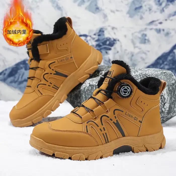 Bottes de moto noires tendance pour hommes, bottes de travail décontractées à plateforme, chaussures