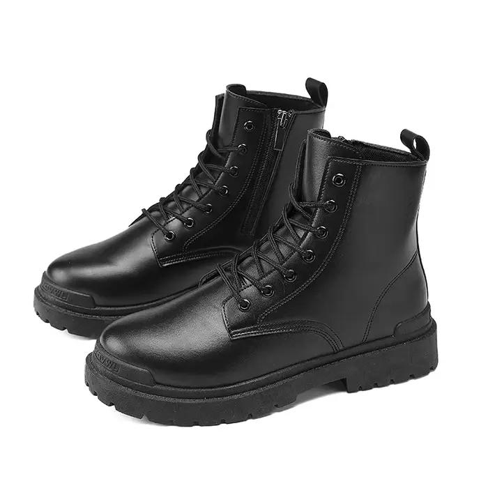 Automne hiver noir hommes motards bottes Style britannique en cuir bottines pour homme mode décontra