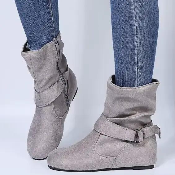 Bottes imperméables légères et décontractées pour femmes, chaussures d'hiver, semelle plate d'astron