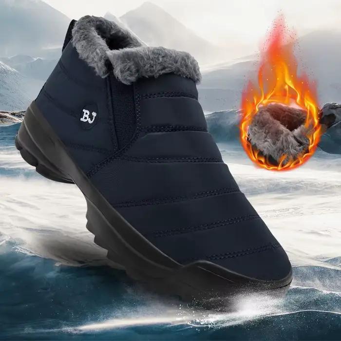 Bottes de neige pour hommes, chaussures chaudes d'hiver, bottes de randonnée coupe-vent à doublure f