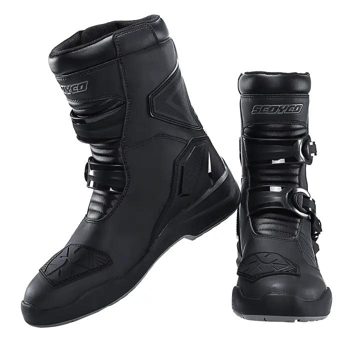 SCOYCO bottes d'équitation moto Tour bottes Waterporoof chaussures de rallye quatre saisons hommes c