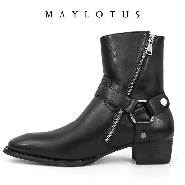 Bottes Chelsea classiques rétro pour hommes, bottes à la cheville en cuir véritable, style britanniq