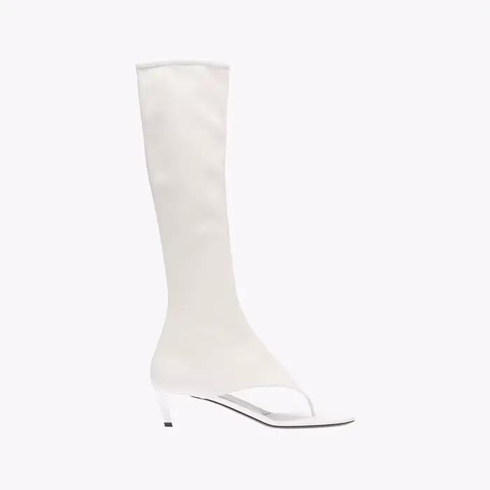 Bottes élastiques en microcarence souple pour femmes, tongs au genou, fermeture éclair latérale, tal