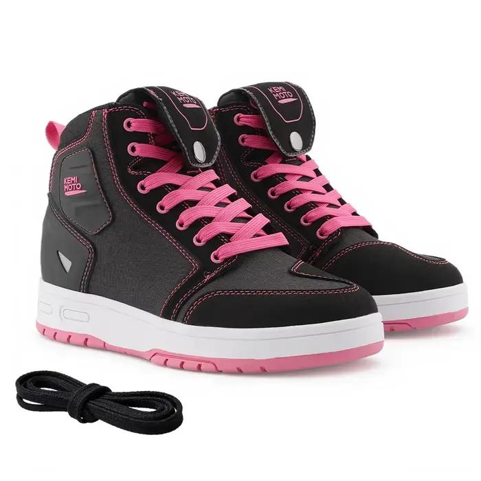 Chaussures de moto pour femmes, chaussures plates respirantes et confortables pour un usage quotidie