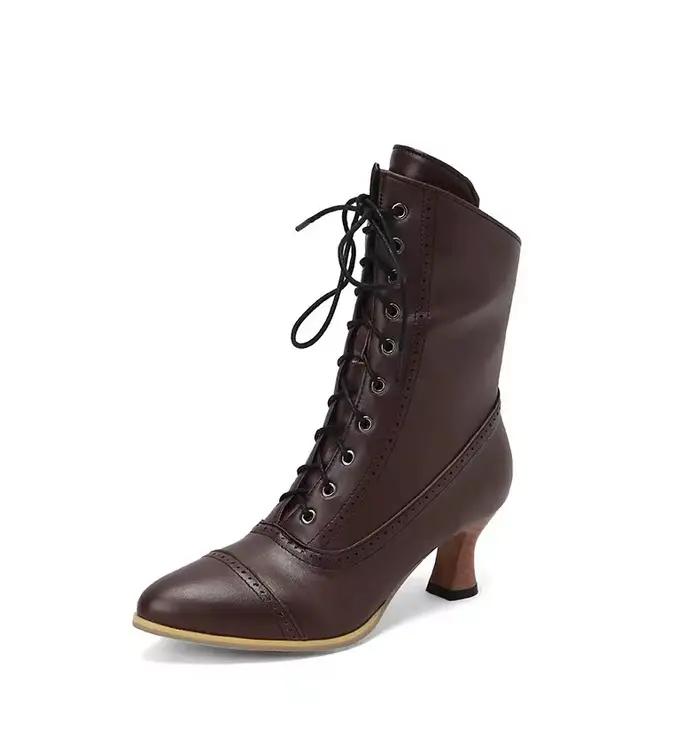 Chaussures élégantes à talons pour femmes, bottes mi-mollet à talons hauts et plateforme pour femmes