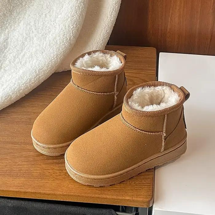 Garçons filles bottes courtes mode polyvalent enfants bottes de neige bout rond confortable 2025 hiv