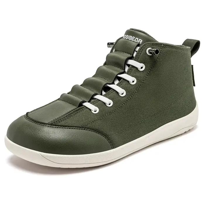 HOBIBEAR bottes en toile mi-hautes unisexe pieds nus large largeur chaussures minimalistes zéro-gout