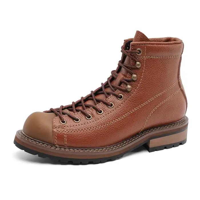 Hommes bottes en cuir Vintage travail haut chaussures pour hommes Style britannique hommes bottes en