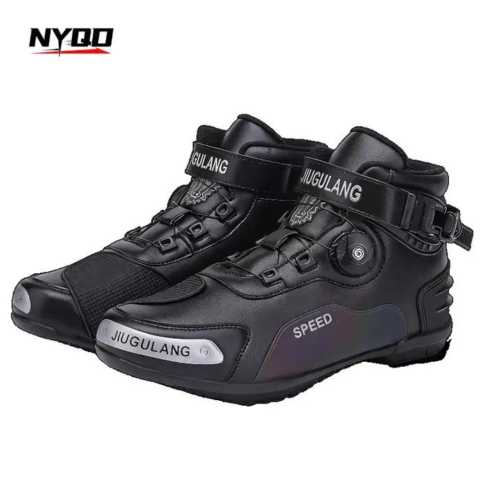 Bottes de moto antidérapantes, chaussures de motocross tout-terrain, légères, pour la course sur rou