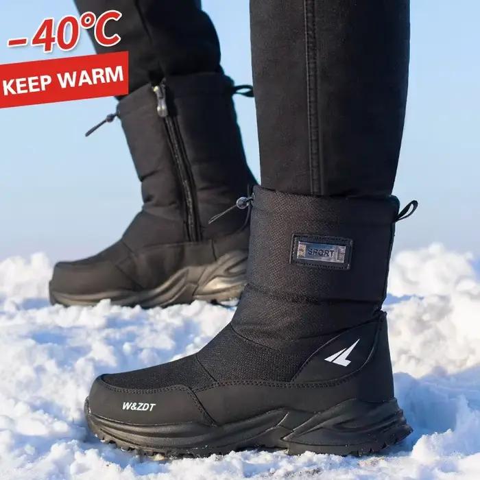 Hommes bottes 2025 chaussures d'hiver pour hommes bottes de neige chaudes mi-mollet hommes chaussure