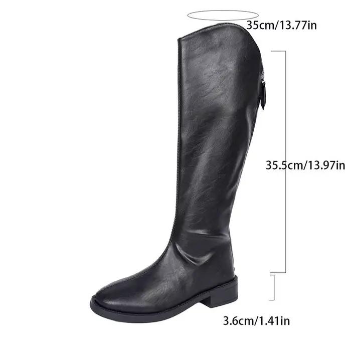 Bottes hautes décontractées confortables à bout rond antidérapantes pour femme, nouvelle collection 
