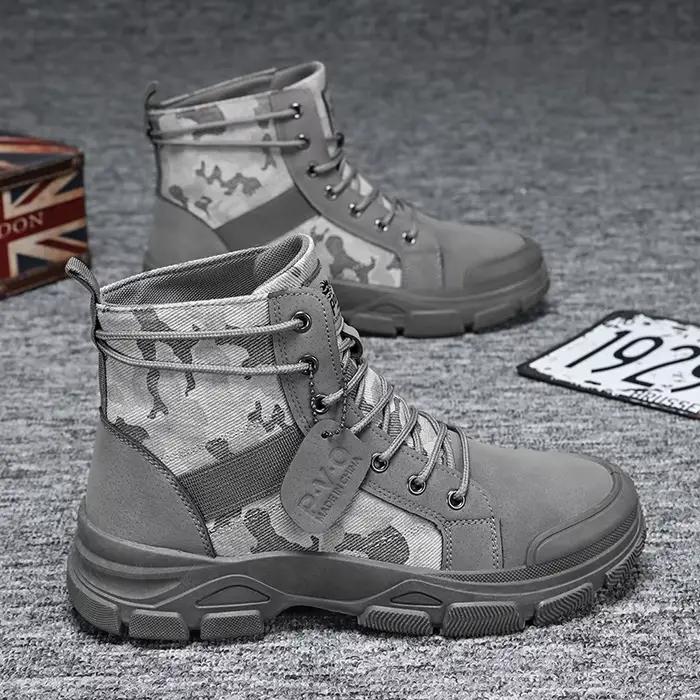 Hommes automne Camouflage bottes hautes botte de travail en plein air marques de luxe espadrilles dé