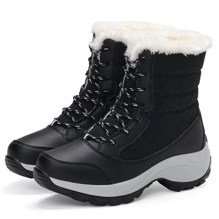 Ankel bottes pour femmes hiver extérieur chaud bottes de neige plate-forme épaisse imperméable antid