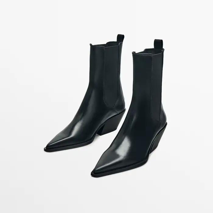 Bottes d'automne 2026 – Bottes de cowboy britanniques d'hiver pour femme, en cuir, à talon épais, st