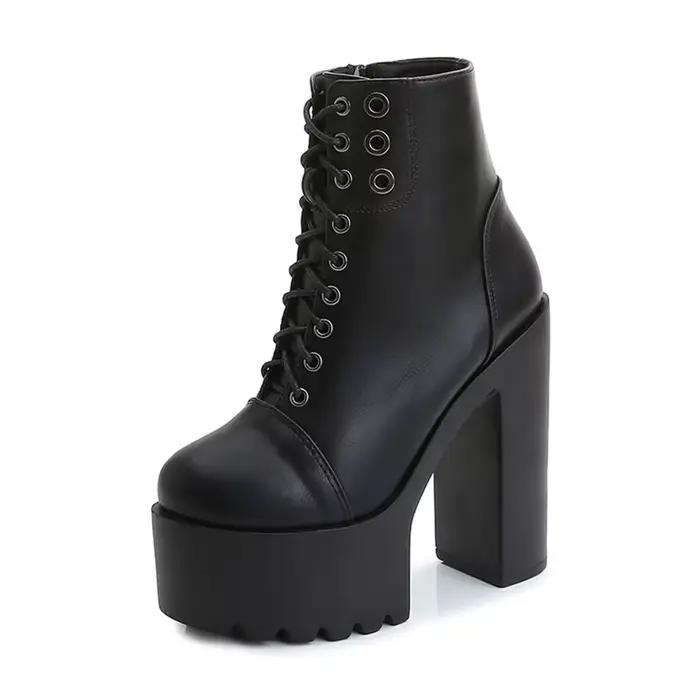 Gdgydh – bottines confortables pour femmes, chaussures de Performance sur scène à talons hauts, blan