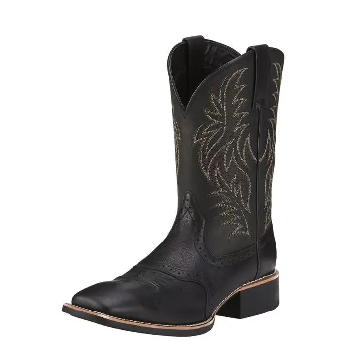 Hommes bottes hautes broderie rétro bottes pour hommes bottes de cowboy occidentales bottes à bout p