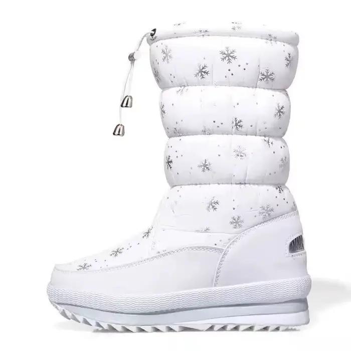 Bottes de neige épaisses et chaudes pour femmes, chaussures simples, confortables, à la mode, antidé