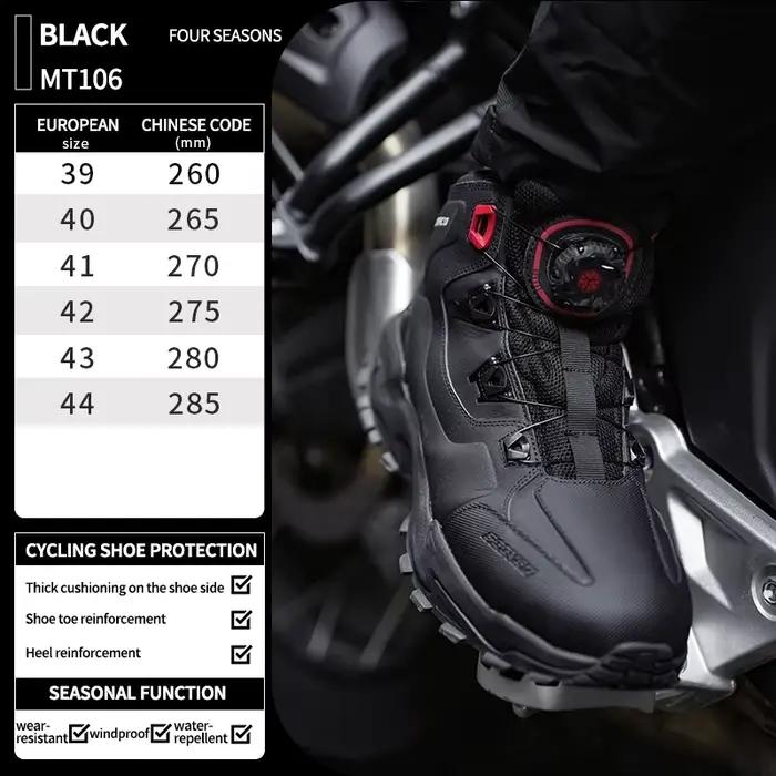 SCOYCO bottes de moto hommes microfibre cuir respirant anti-dérapant résistant à l'usure bottes de c