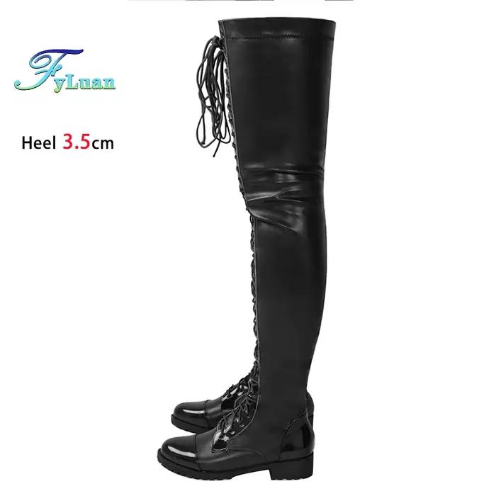 Bottes élastiques au dessus du genou pour femmes, talons épais de 2026 CM, longues, cuissardes haute