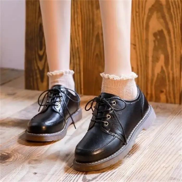 35-40 femmes Oxfords chaussures pour femmes dames en cuir femme bout rond couture rétro chaussures c