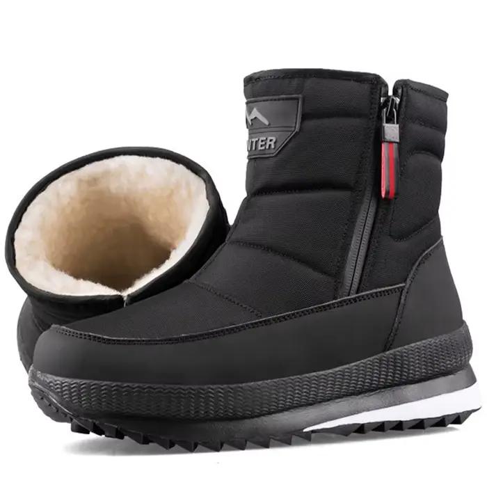 Bottes de neige pour hommes hiver bottes chaudes en peluche mode chaussures en coton décontractées p