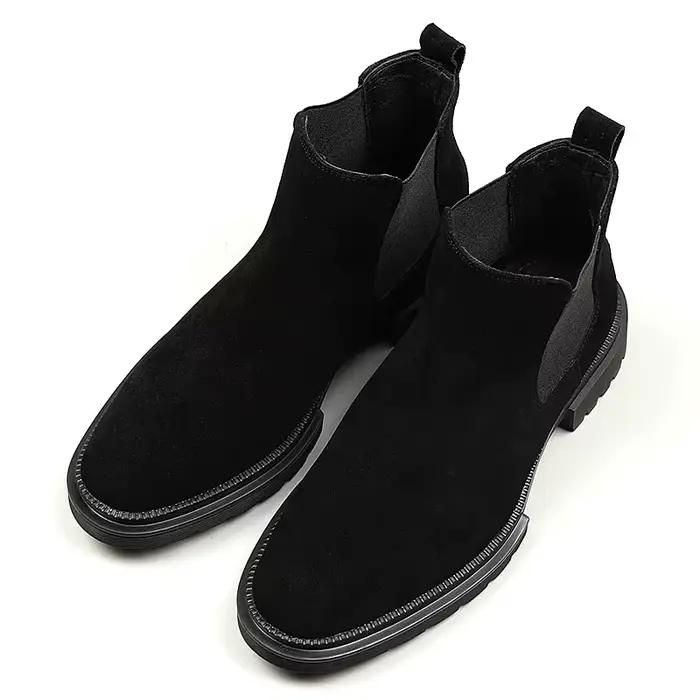 Bottes en Daim de Style Européen pour Homme, Chaussures de Mariage, Montantes