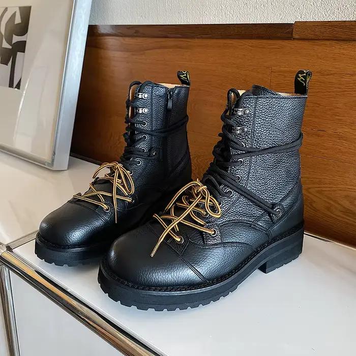 Couche de tête en peau de vache bottes courtes hommes à semelles épaisses hauteur augmentant parachu