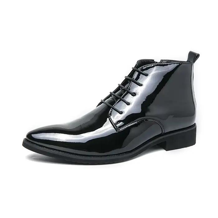 StephanBoots-Chaussures en cuir brillant pour hommes, Chaussures hautes pointues, Robe de banquet po