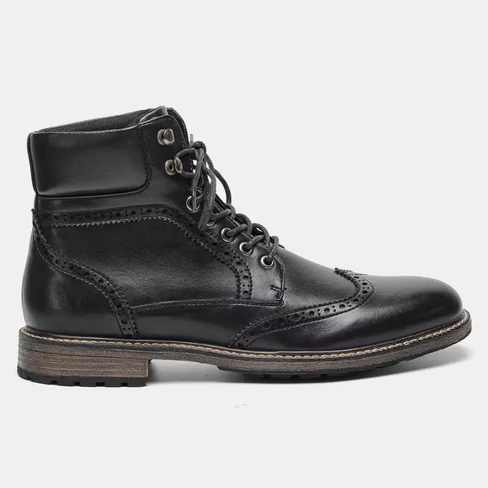 Bottes pour hommes rétro confortables, bottes en cuir de marque rétro tendance 2026 # KD6501