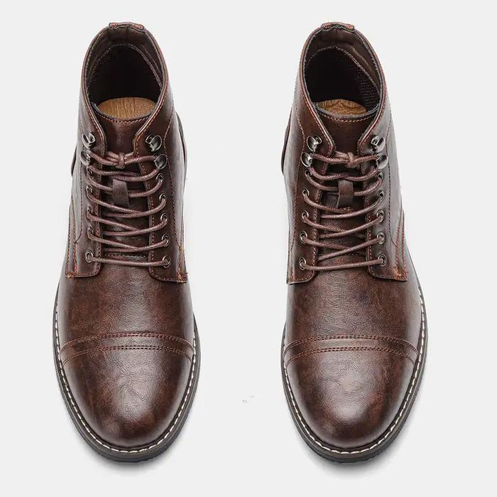 Bottes en cuir 2026, style rétro, confortables, mode décontractée, bottes en cuir