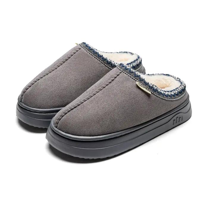 Hiver anti-dérapant femmes doux pantoufle bottes mode Couples extérieur décontracté intérieur flou c