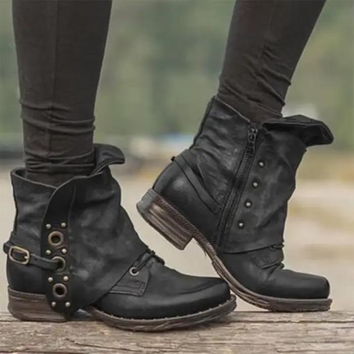 Bottes courtes décontractées pour femmes, bottes de rinçage plates, bottes à lacets en peluche, mode