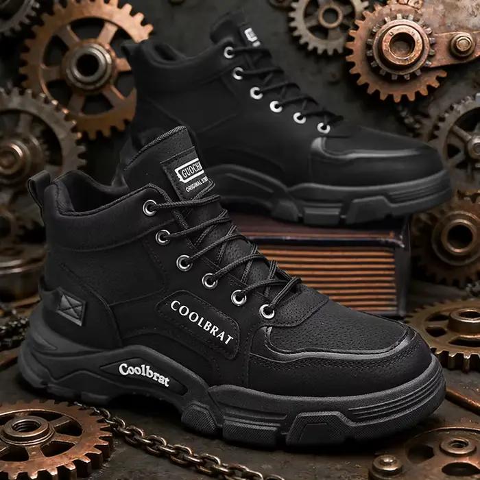 Bottes de travail classiques pour hommes, respirantes, antidérapantes, à tige haute, style streetwea