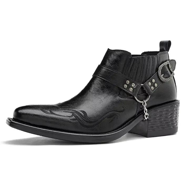 Bottes Chelsea montantes pour homme en cuir PU, pour la marche décontractée et les activités de plei
