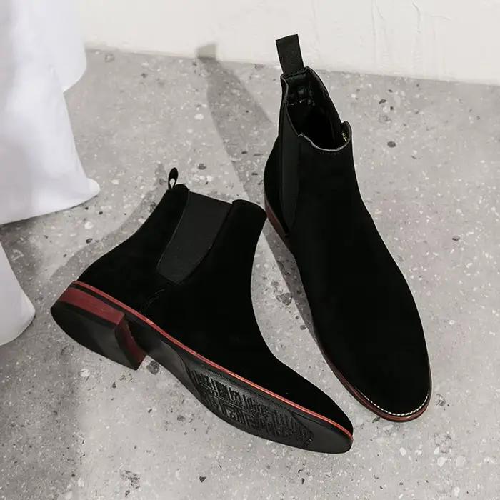 Bottines Chelsea rétro pour hommes, bottines de luxe en daim, chaussures montantes décontractées fai
