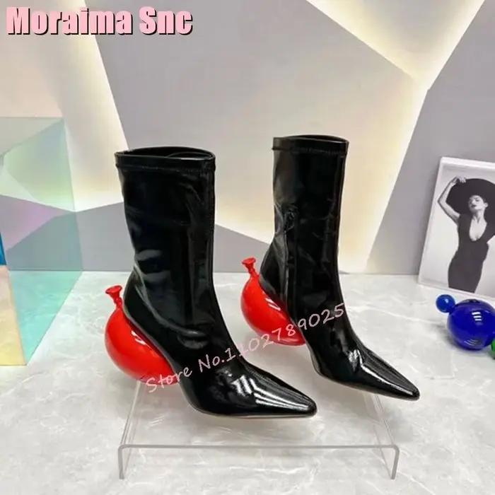 Bottes de rinçage à talons étranges pour femmes, chaussures monochromes Parker pointues, bottes cour