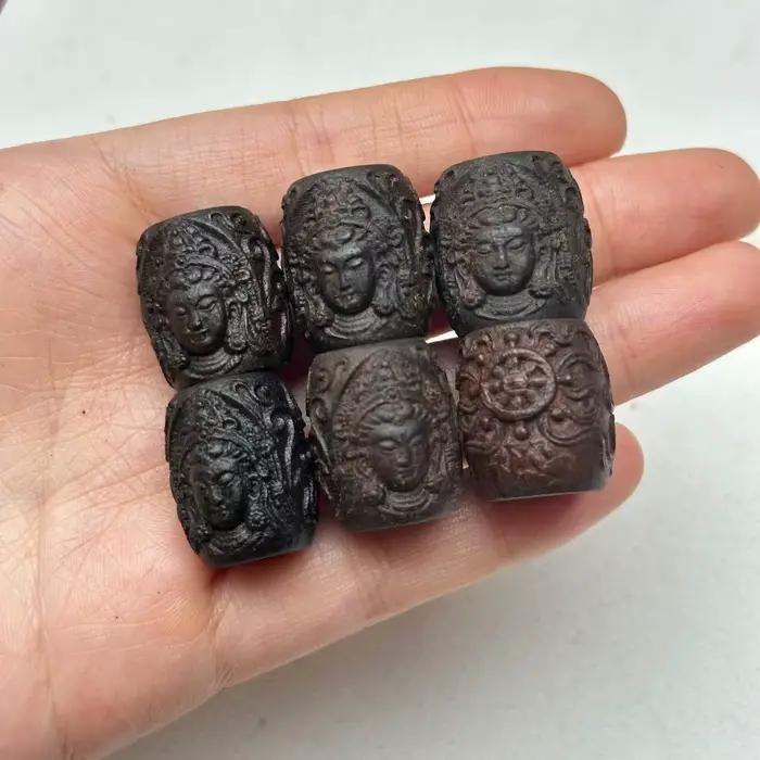 Perles en bois sculptées à la main pour accessoires de bijoux