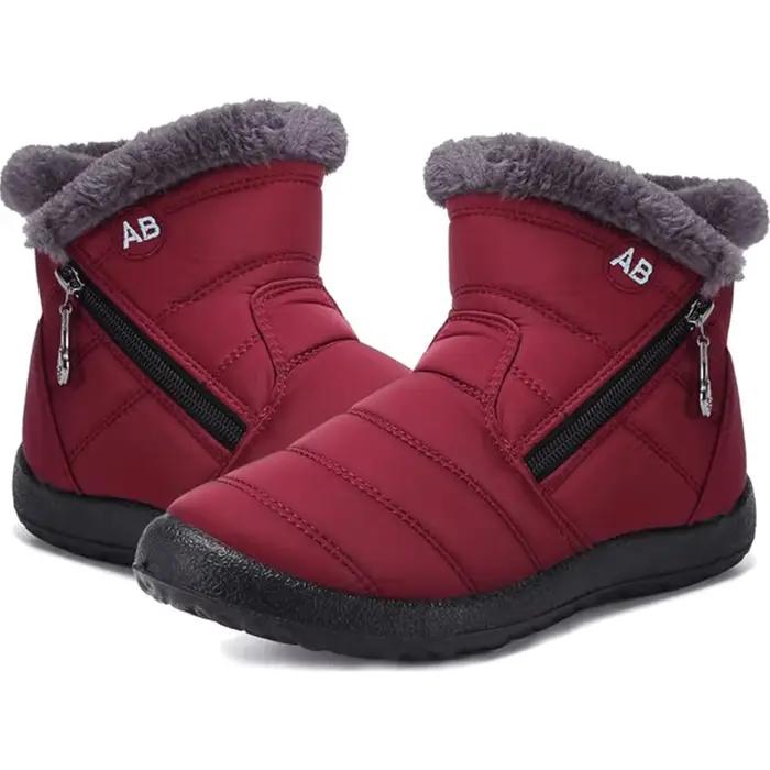 Chaussures pour femmes couleur unie chaud mi-mollet coton bottes femmes chaussures d'hiver bottes en