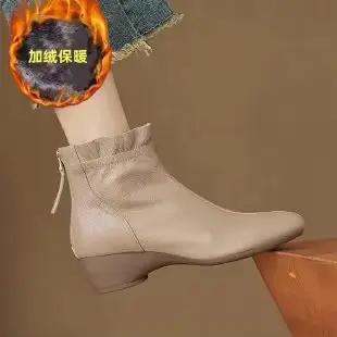 Bottes pour femmes 2025 automne/hiver nouvelles bottes courtes françaises avec fermeture éclair au d