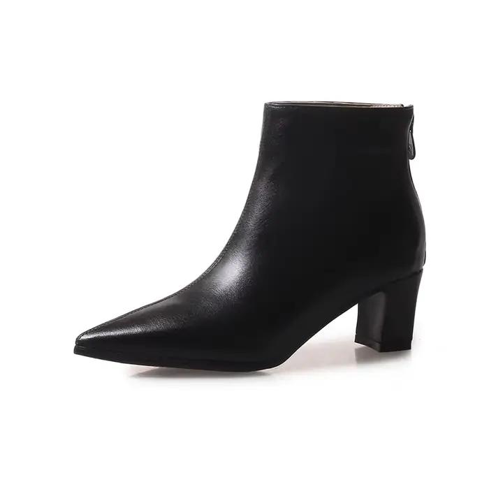 Girseaby bottines femmes bout pointu botte 5 cm talon épais botines mujer chaussures femme printemps